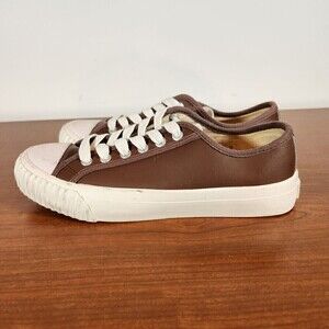 BATA BULLETS LOW TOP Men’s Size 6 Brown White Leather Sneakers *FLAWS*